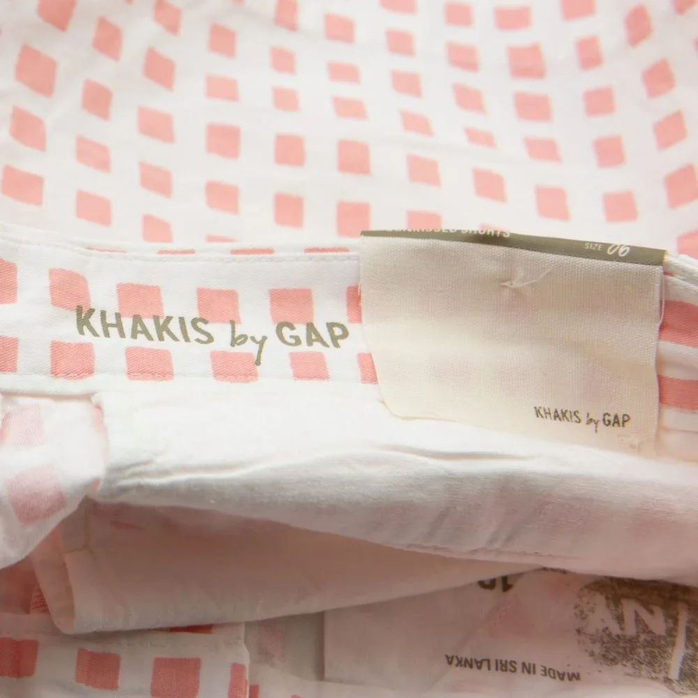 Gap Shorts Sunkissed 100% Cotton Gradiant Grid Print Pink White Size 6 New - Picture 4 of 8